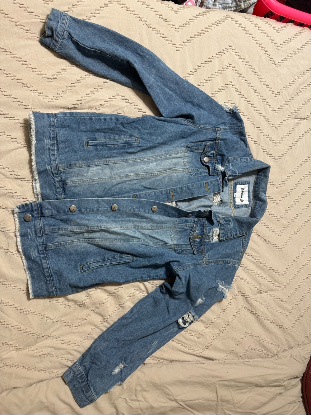 Distressed Blue Denim Jacket - Women